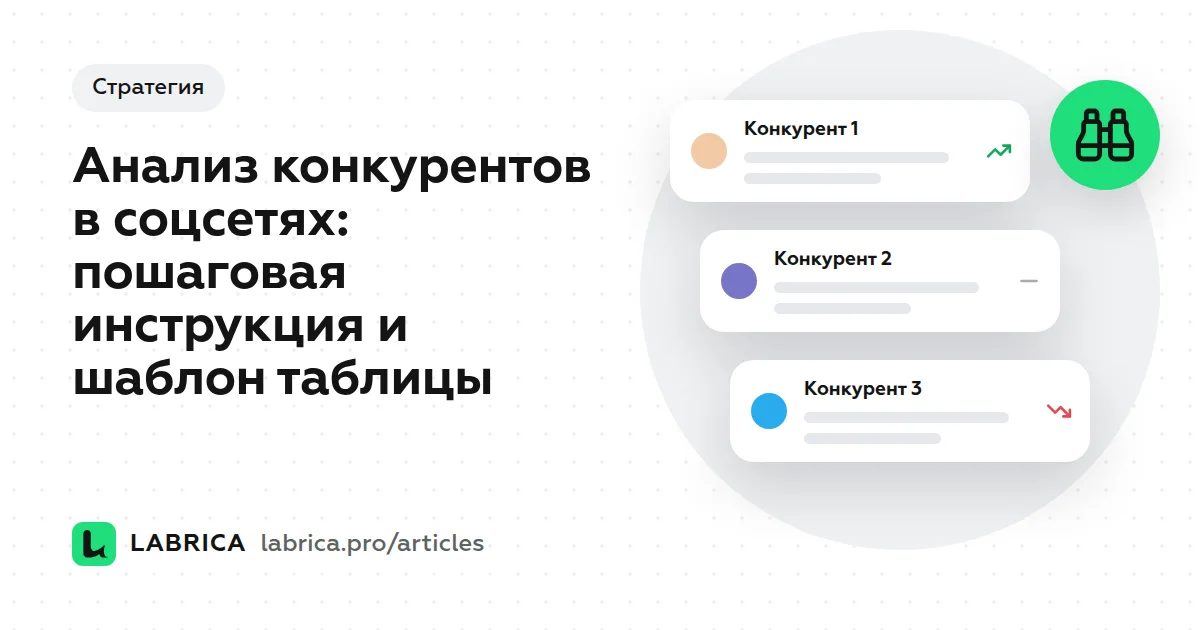 «Анализ конкурентов в соцсетях: пошаговая инструкция и шаблон таблицы» — иллюстрация к материалу LABRICA