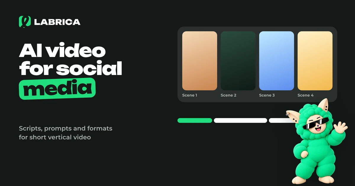 AI Video Generator for Social Media: Which Videos to Make with AI and How to Write Video Prompts, an illustration by LABRICA