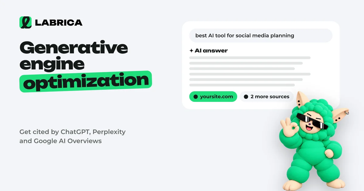 Generative Engine Optimization (GEO): How to Get Your Site Cited by ChatGPT, Perplexity and Google AI Overviews, an illustration by LABRICA