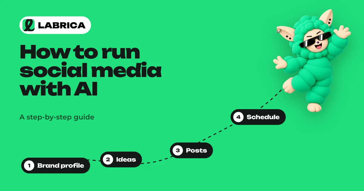 How to Use AI for Social Media: A Step-by-Step Guide for Businesses, an illustration by LABRICA