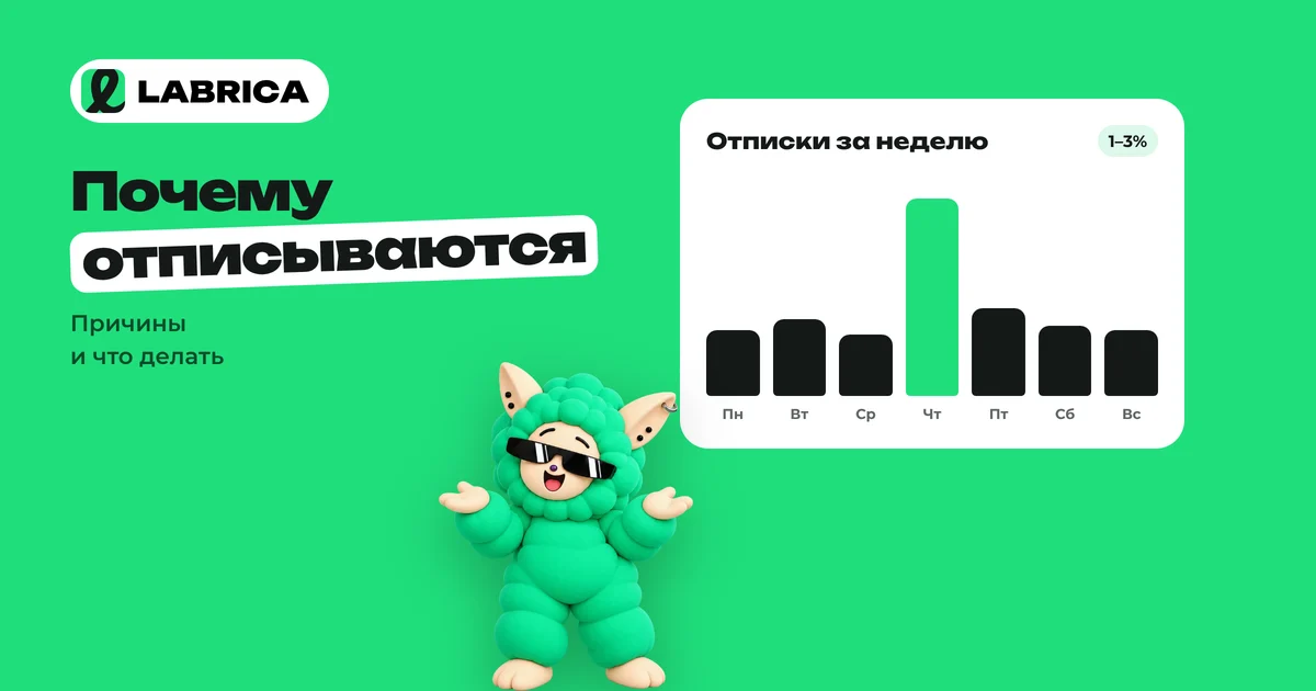 «Почему отписываются от канала: 9 причин и как их найти по статистике» — иллюстрация к материалу LABRICA