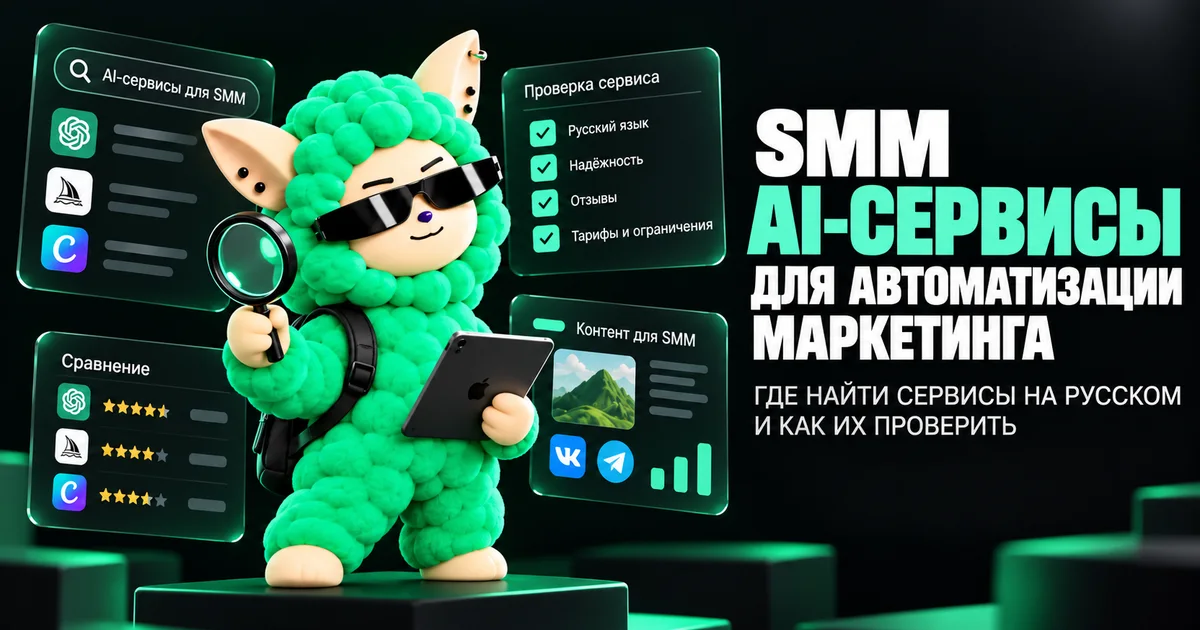 «SMM AI-сервисы для автоматизации маркетинга: где найти сервисы на русском и как их проверить» — иллюстрация к материалу LABRICA