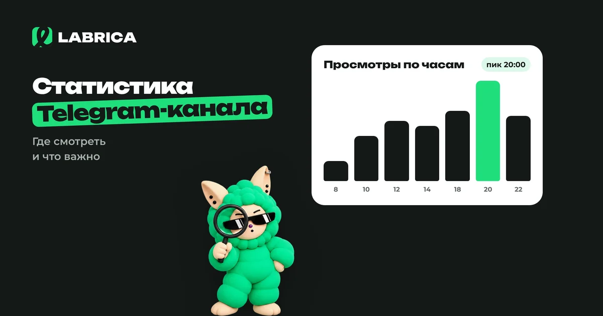 «Статистика Telegram-канала: где смотреть, что значит каждый график и какие цифры считать нормой» — иллюстрация к материалу LABRICA