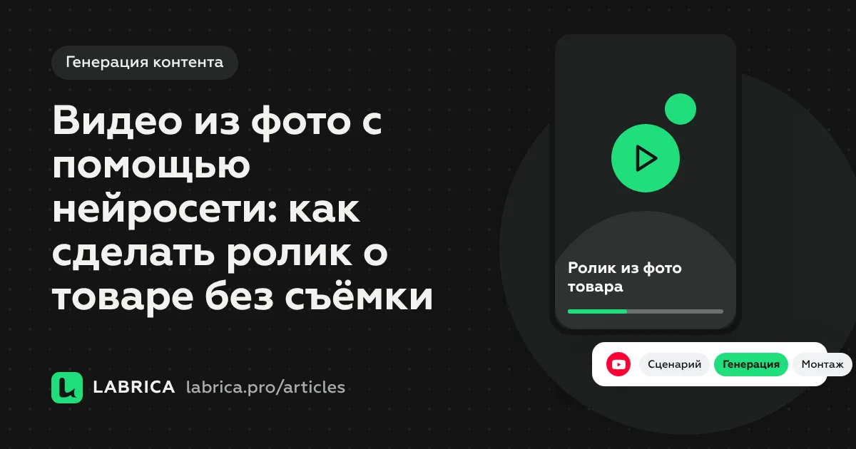 «Видео из фото с помощью нейросети: как сделать ролик о товаре без съёмки» — иллюстрация к материалу LABRICA